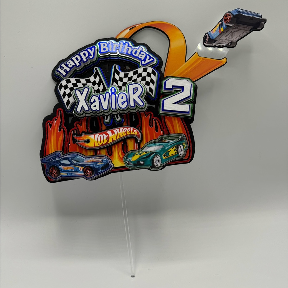 Hot Wheels car racing cake topper, Fully customizable